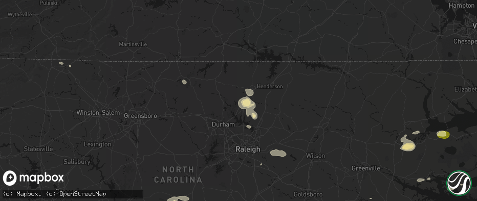Hail map in Stem, NC on July 19, 2026