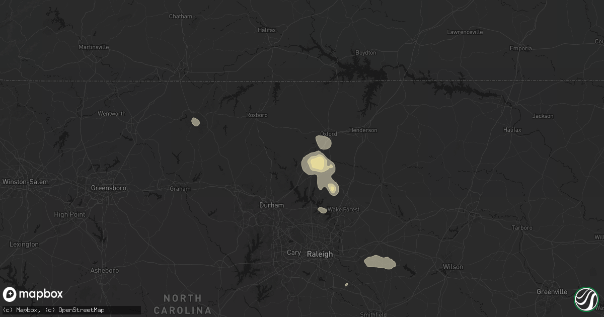Hail map in Stem, NC on July 19, 2026