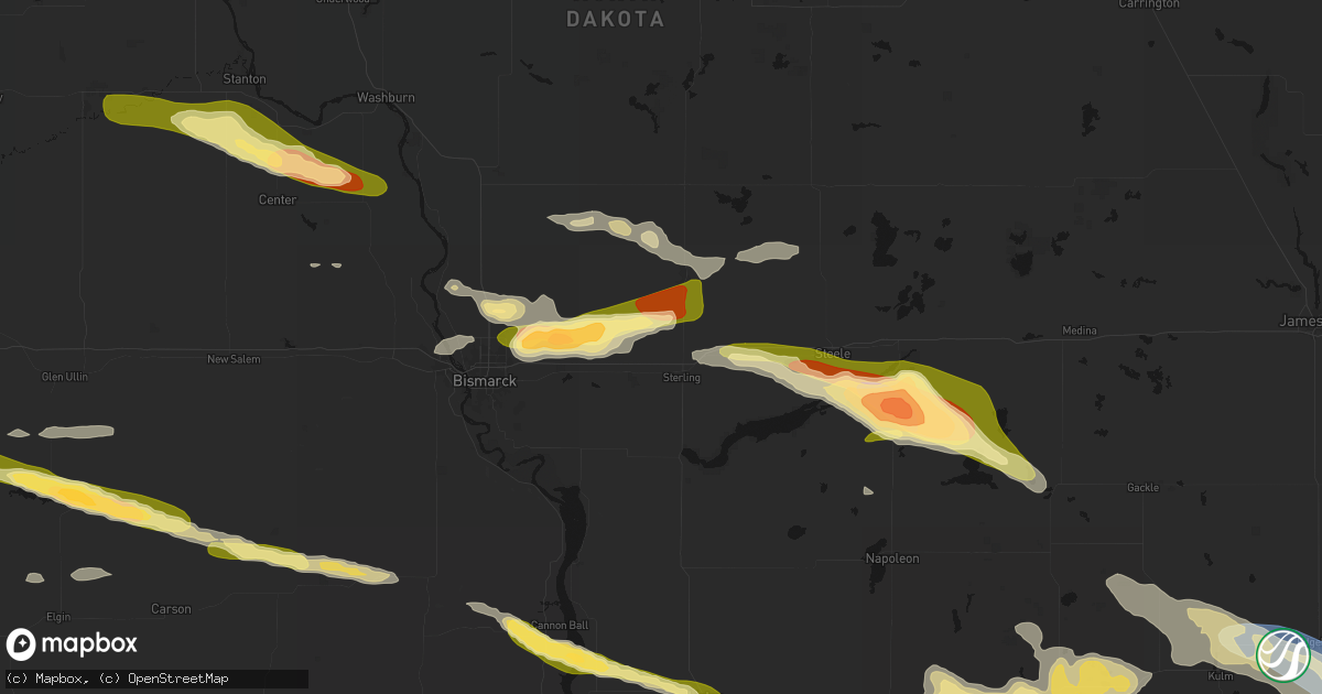 Hail map in Sterling, ND on July 19, 2026