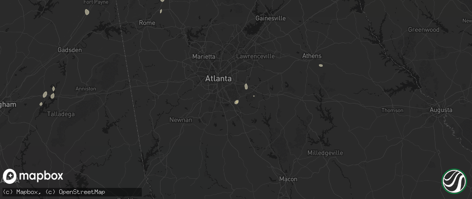 Hail map in Stockbridge, GA on July 19, 2026
