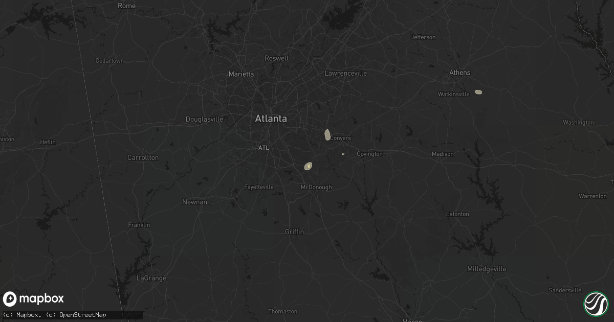 Hail map in Stockbridge, GA on July 19, 2026