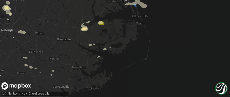 Hail map in Swanquarter, NC on July 19, 2026