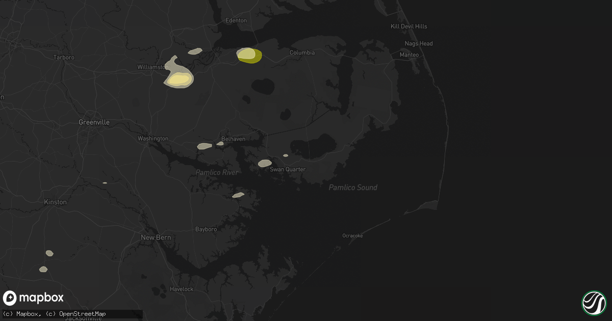 Hail map in Swanquarter, NC on July 19, 2026