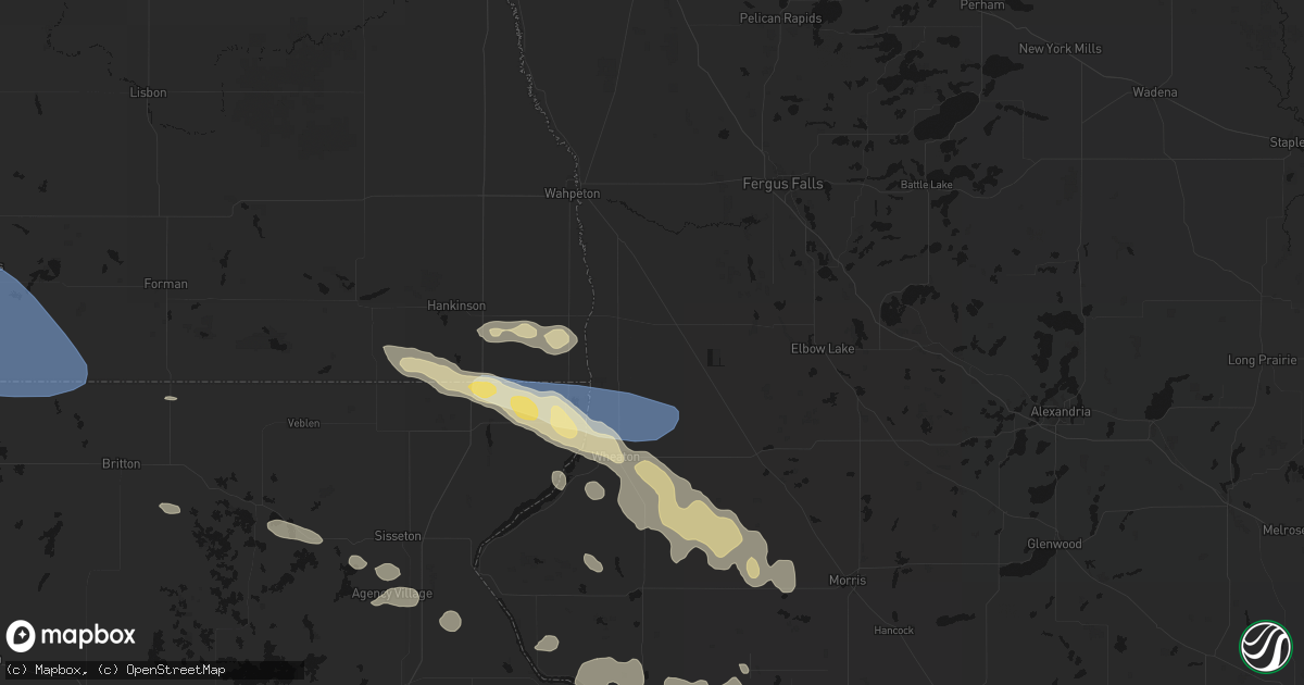 Hail map in Tintah, MN on July 19, 2026
