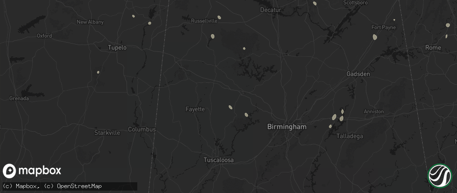 Hail map in Townley, AL on July 19, 2026