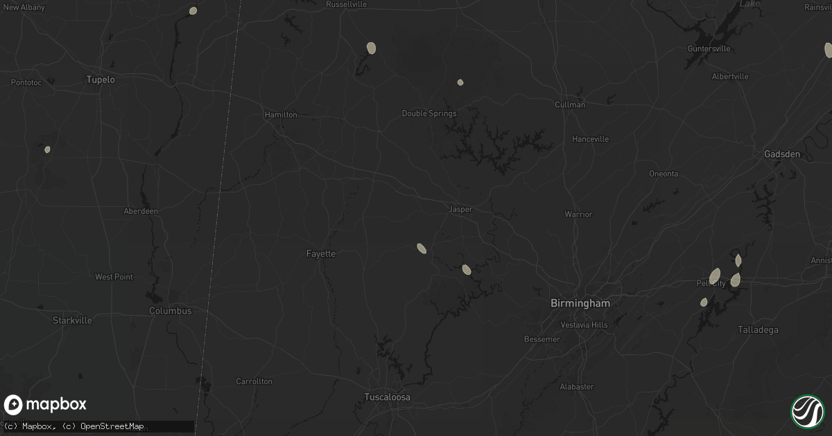 Hail map in Townley, AL on July 19, 2026