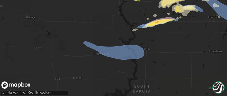 Hail map in Trail City, SD on July 19, 2026