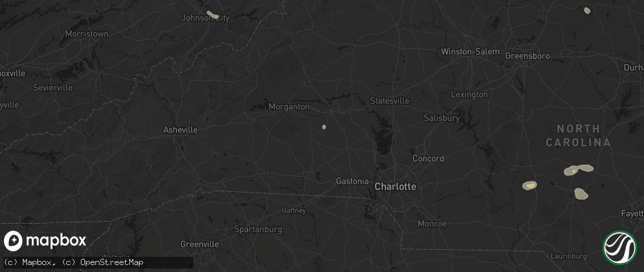 Hail map in Vale, NC on July 19, 2026