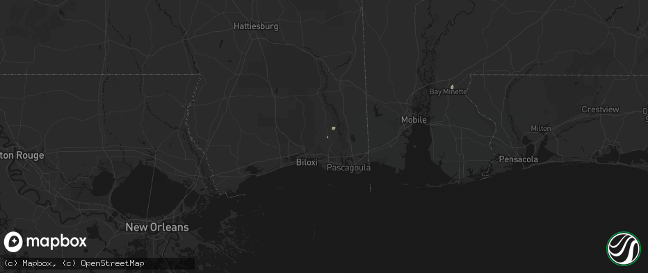 Hail map in Vancleave, MS on July 19, 2026
