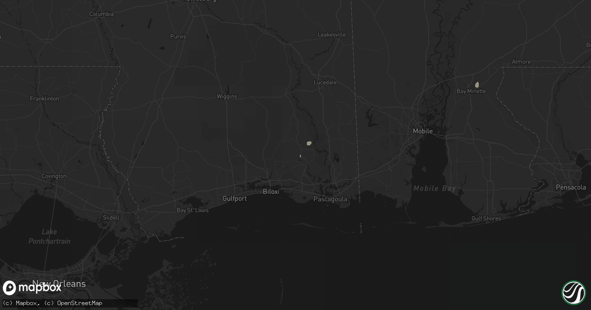 Hail map in Vancleave, MS on July 19, 2026