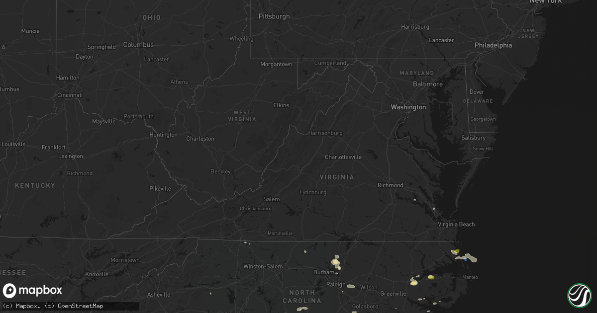 Hail map in Virginia on July 19, 2026