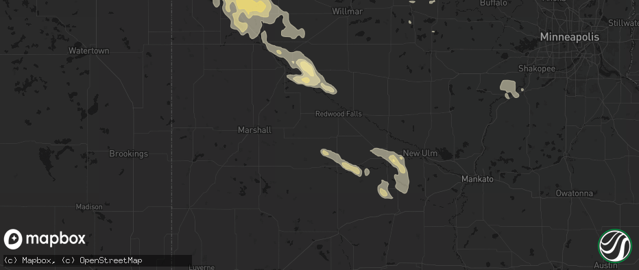 Hail map in Wabasso, MN on July 19, 2026