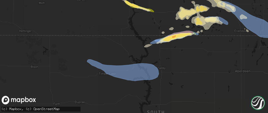 Hail map in Wakpala, SD on July 19, 2026