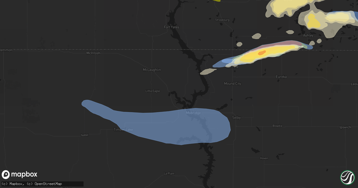 Hail map in Wakpala, SD on July 19, 2026