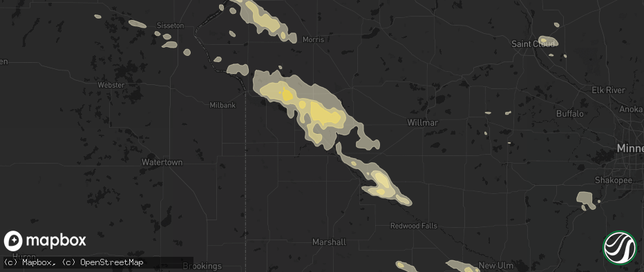 Hail map in Watson, MN on July 19, 2026