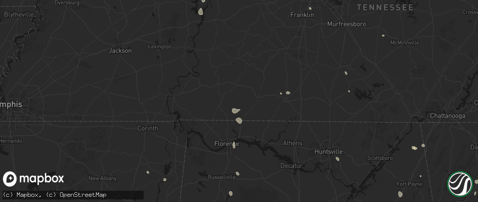 Hail map in Westpoint, TN on July 19, 2026