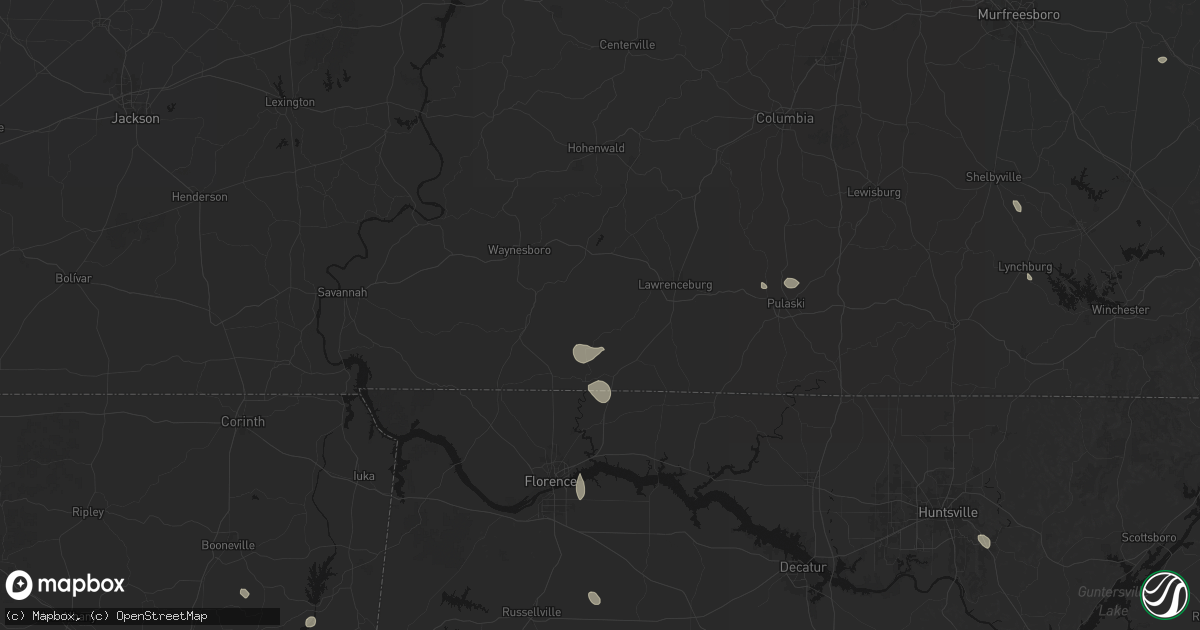 Hail map in Westpoint, TN on July 19, 2026