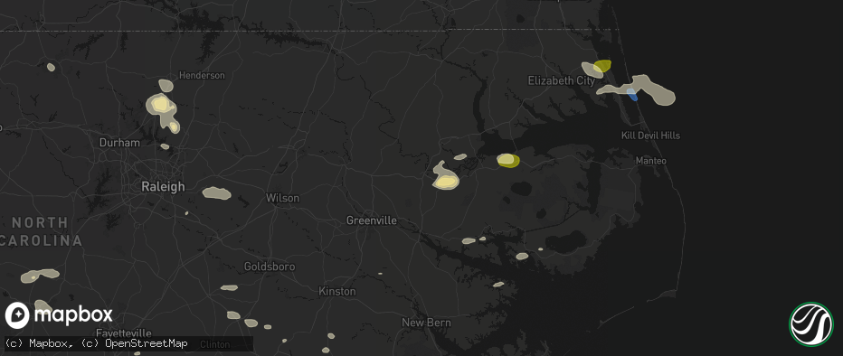 Hail map in Williamston, NC on July 19, 2026