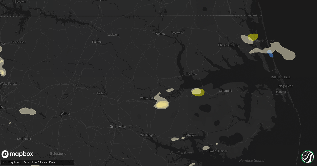 Hail map in Windsor, NC on July 19, 2026
