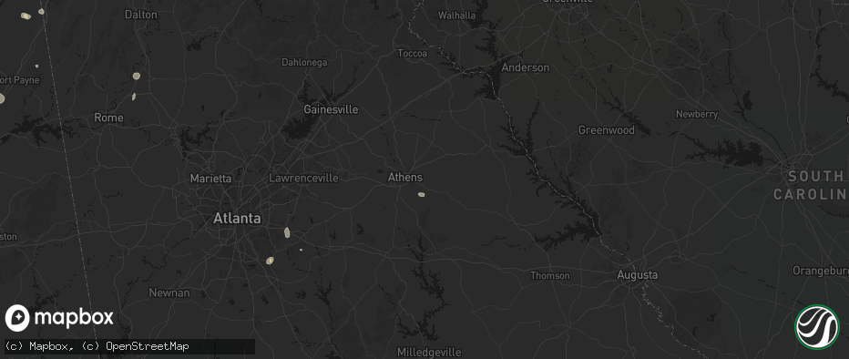Hail map in Winterville, GA on July 19, 2026