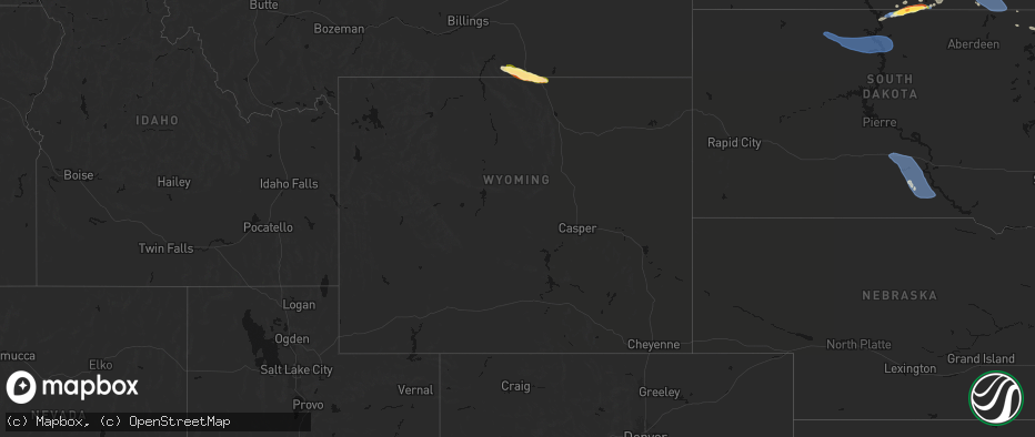 Hail map in Wyoming on July 19, 2026