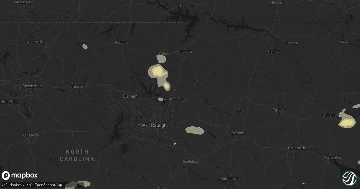 Hail map in Youngsville, NC on July 19, 2026