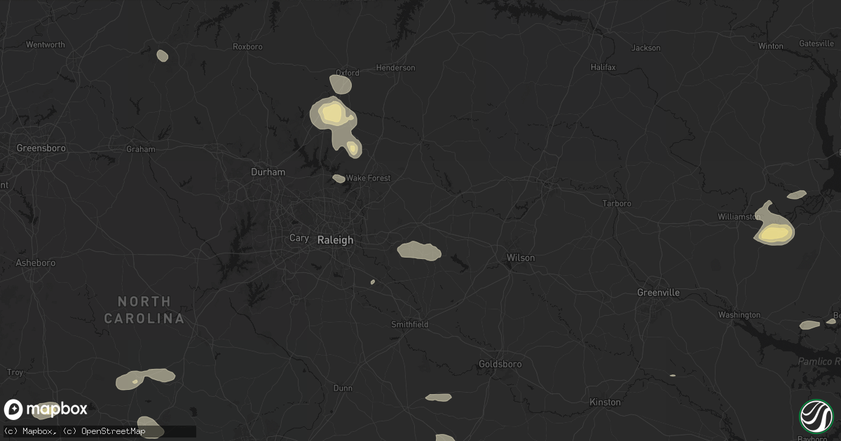 Hail map in Zebulon, NC on July 19, 2026