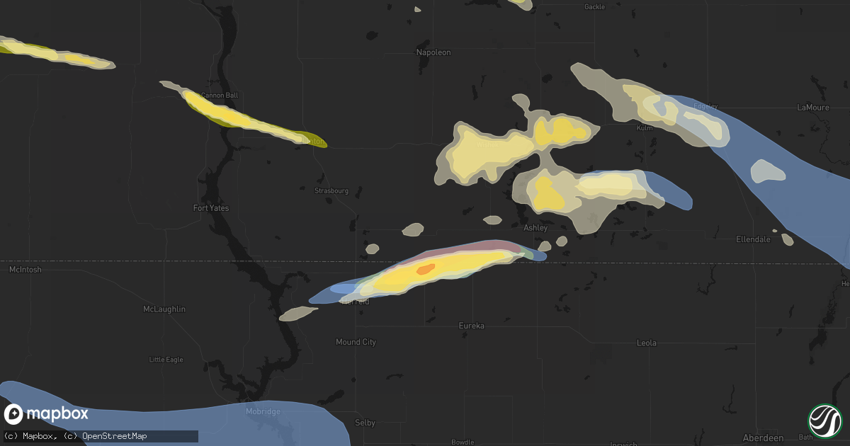 Hail map in Zeeland, ND on July 19, 2026