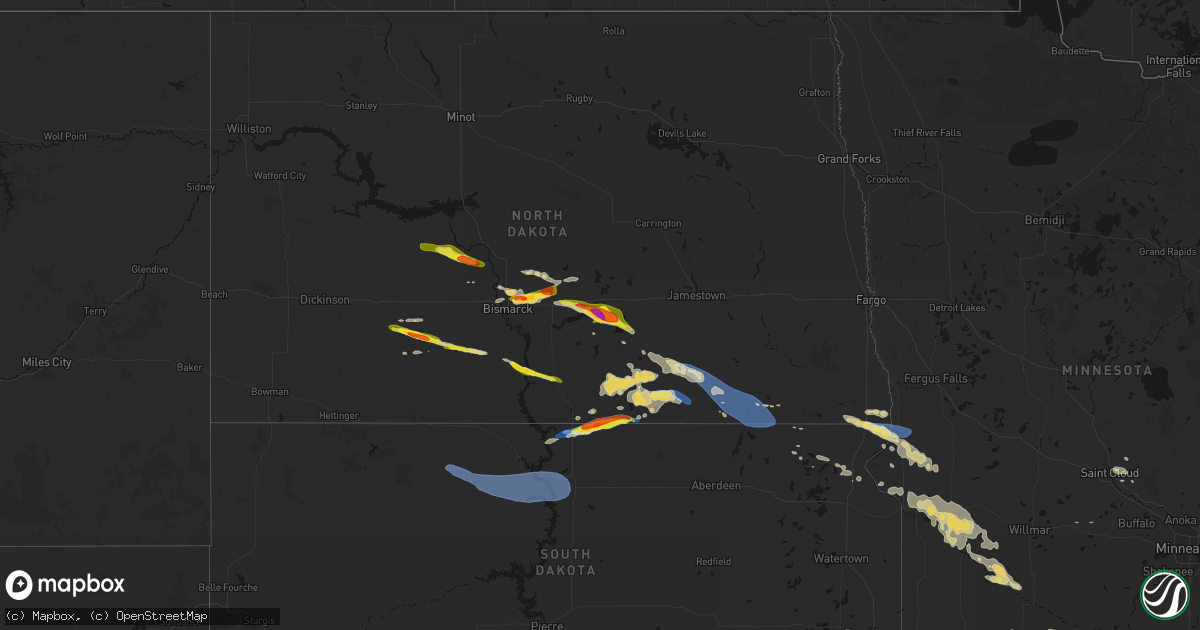 Hail map on July 19, 2026
