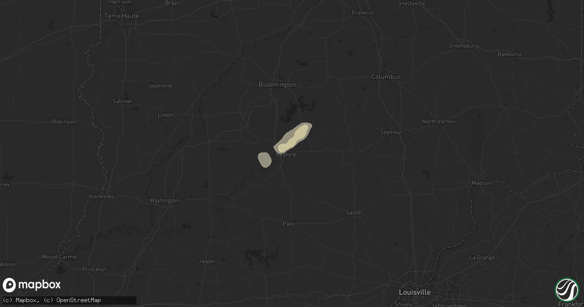 Hail map in Bedford, IN on July 20, 2011