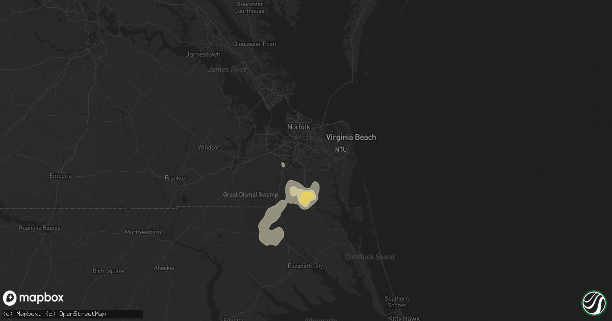 Hail map in Chesapeake, VA on July 20, 2011