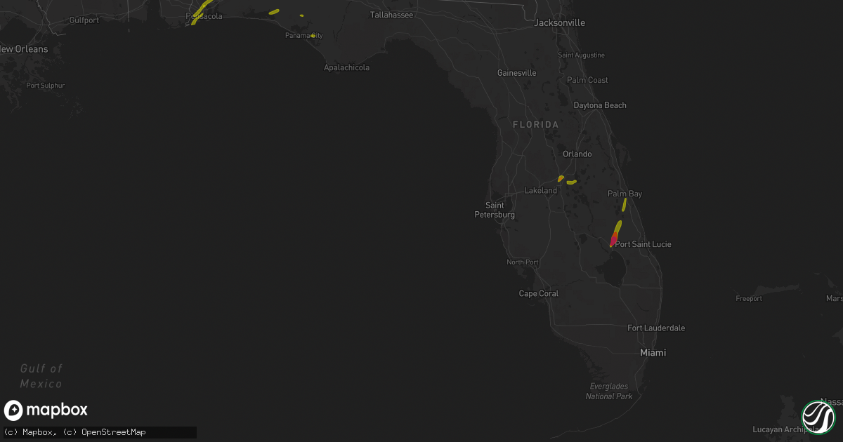 Hail map in Florida on July 20, 2011