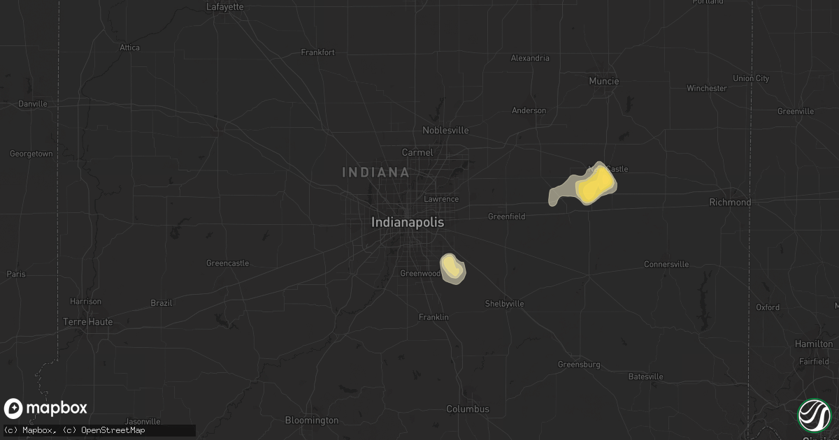 Hail map in Indianapolis, IN on July 20, 2011