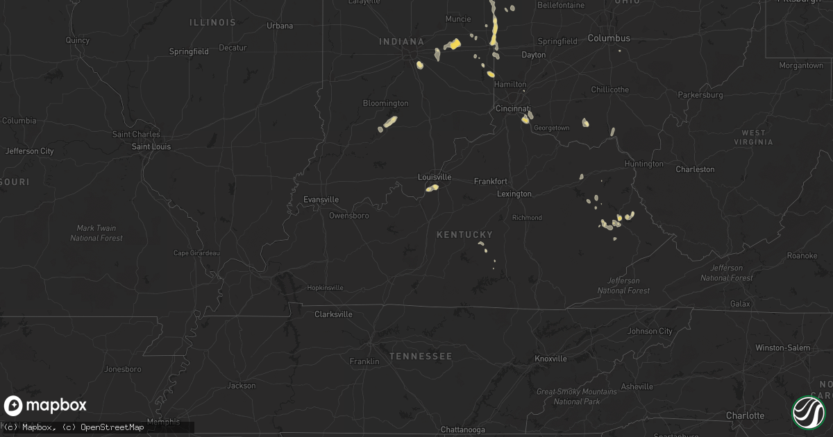 Hail map in Kentucky on July 20, 2011