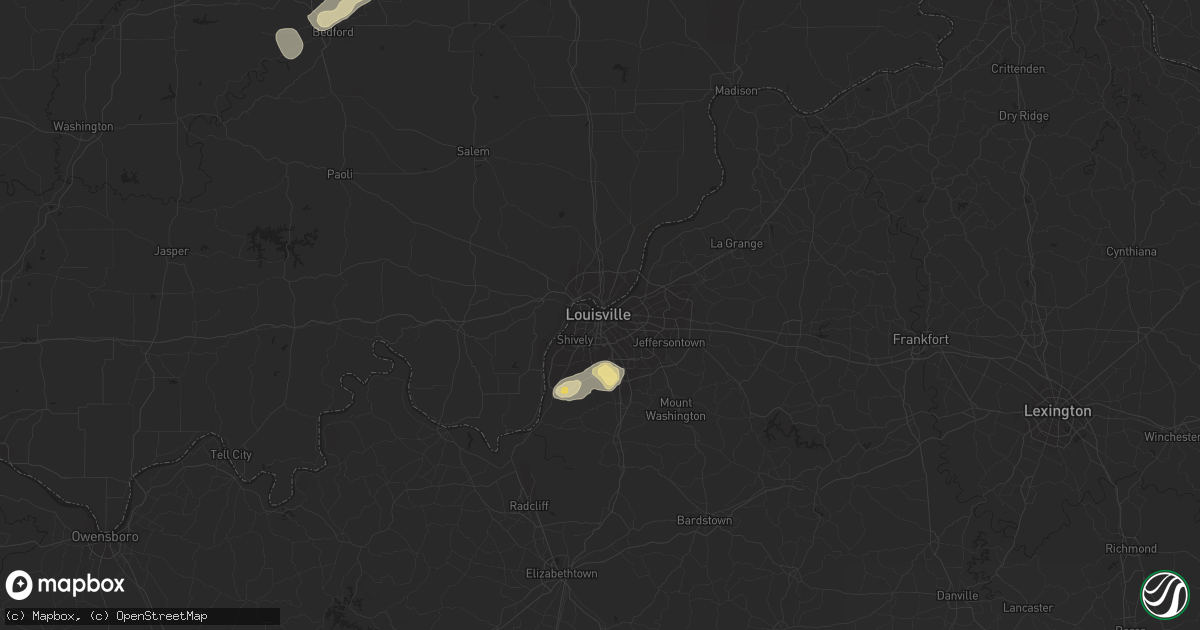 Hail map in Louisville, KY on July 20, 2011