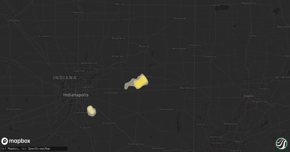 Hail map in New Castle, IN on July 20, 2011