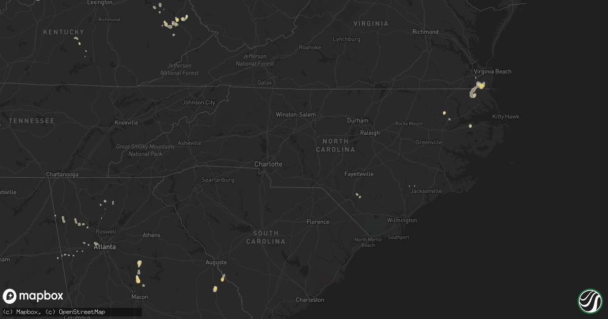 Hail map in North Carolina on July 20, 2011