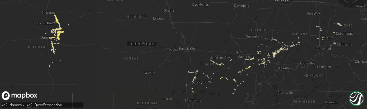 Hail map in Arizona on July 20, 2013