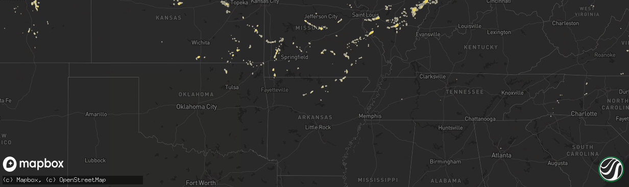 Hail map on July 20, 2013