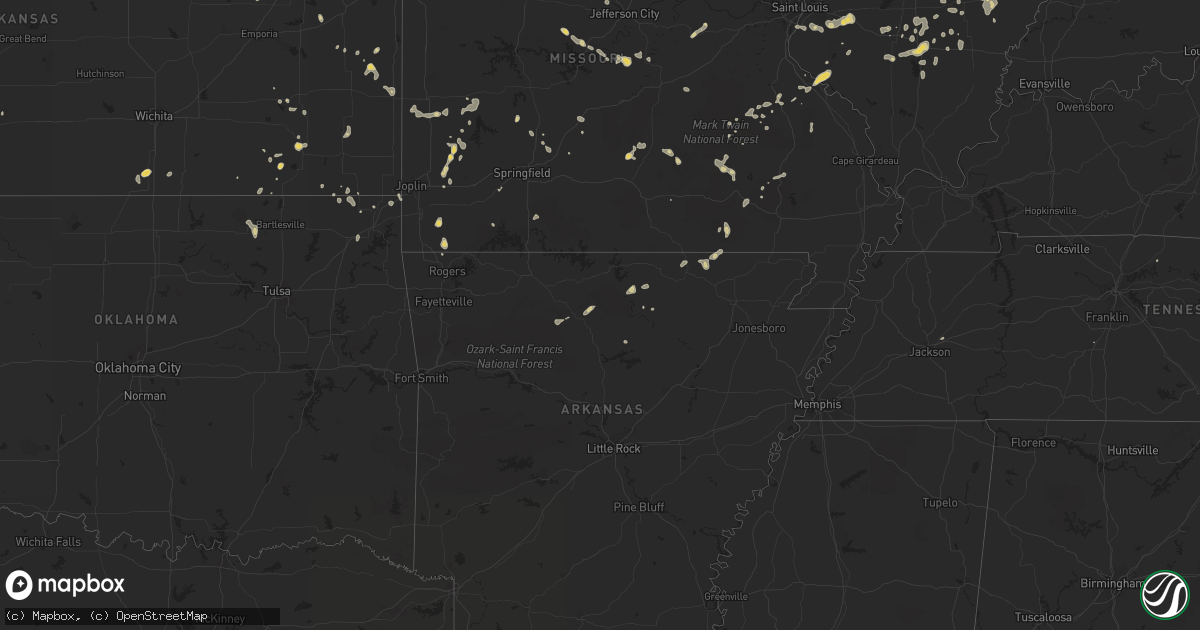 Hail map on July 20, 2013
