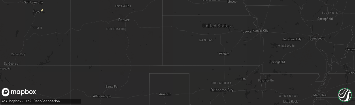 Hail map in Texas on July 20, 2014