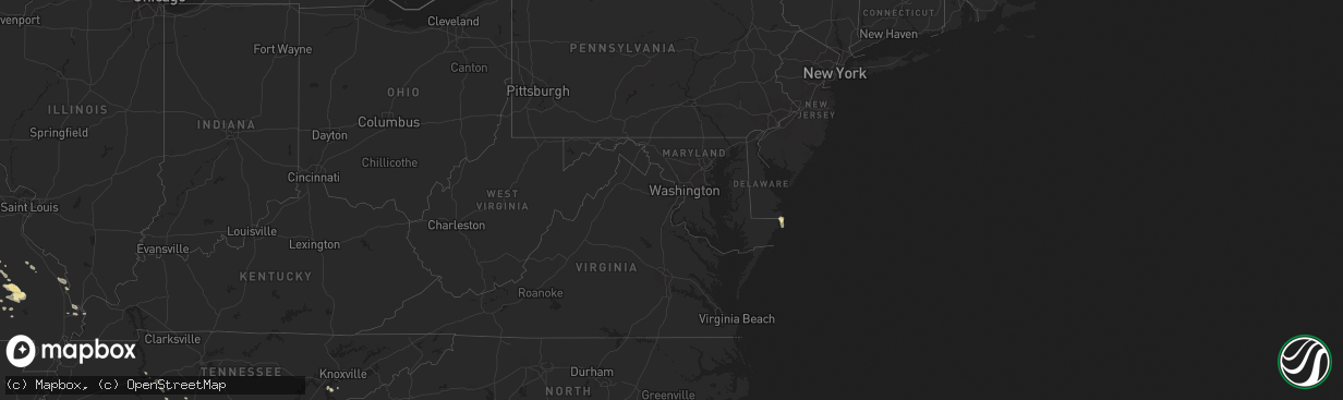 Hail map in Maryland on July 20, 2015