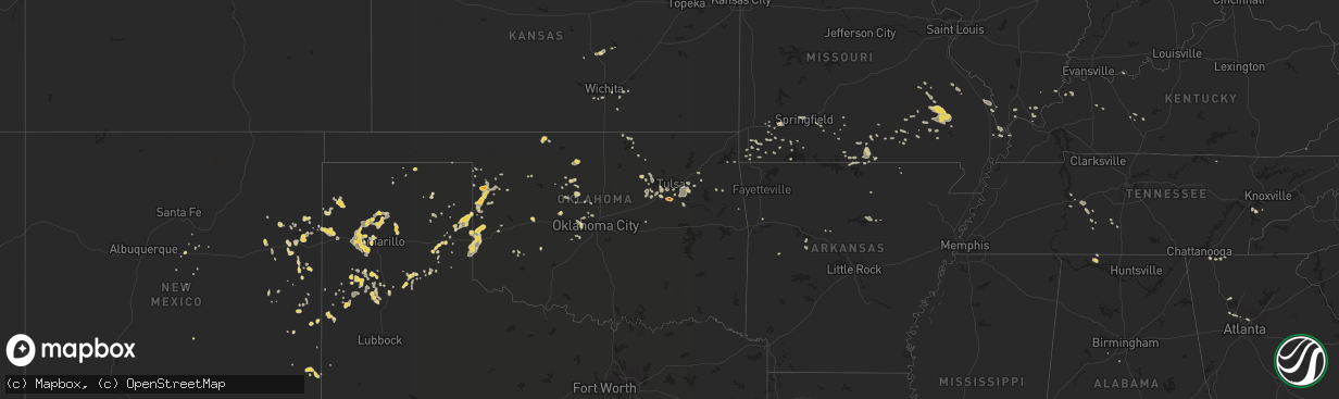 Hail map on July 20, 2015