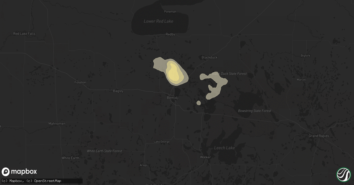 Hail map in Bemidji, MN on July 20, 2016