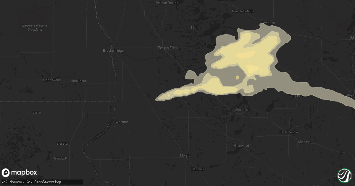 Hail map in Elbow Lake, MN on July 20, 2016