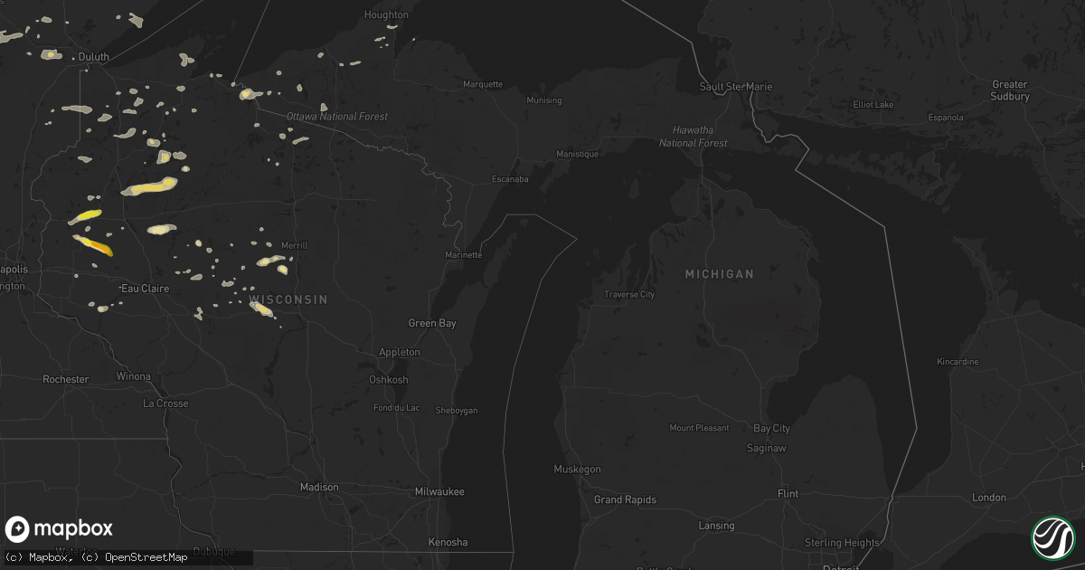 Hail map in Michigan on July 20, 2016