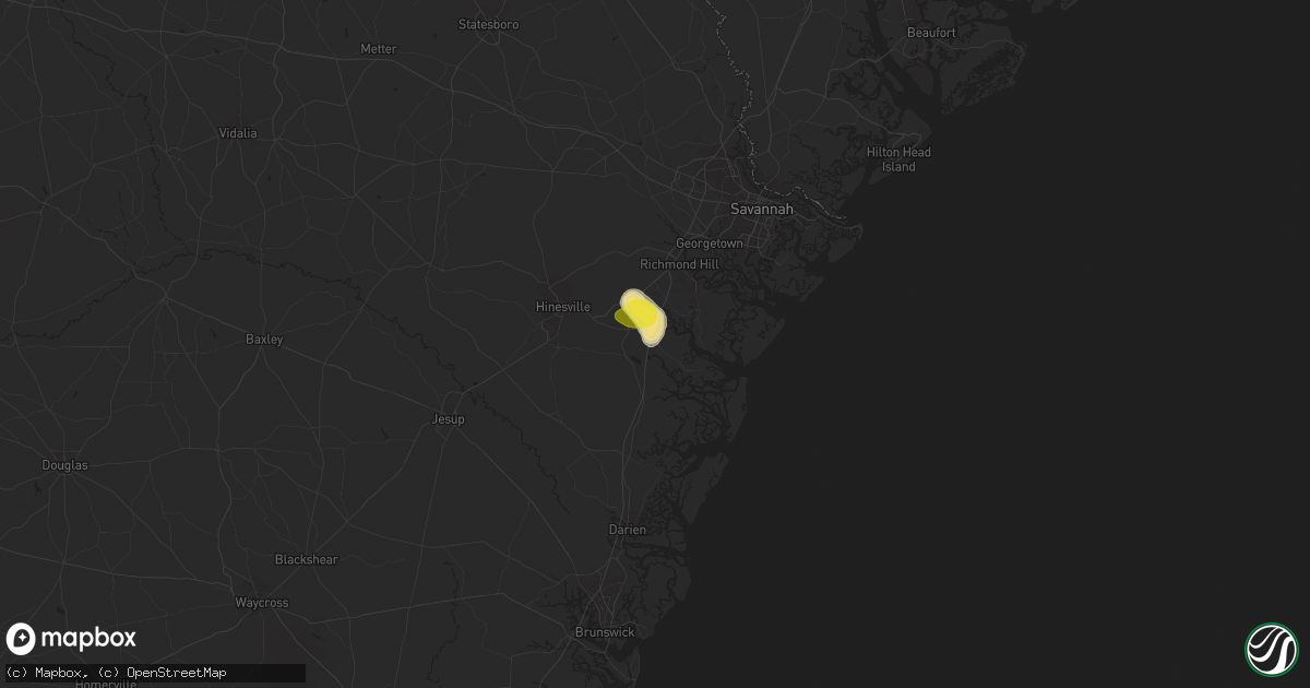 Hail map in Midway, GA on July 20, 2016