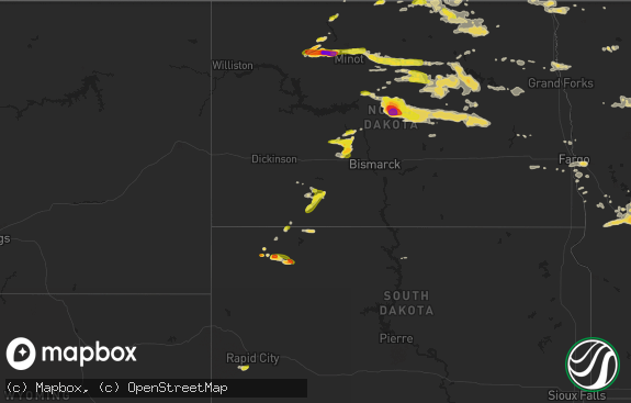 Hail map preview on 07-20-2016