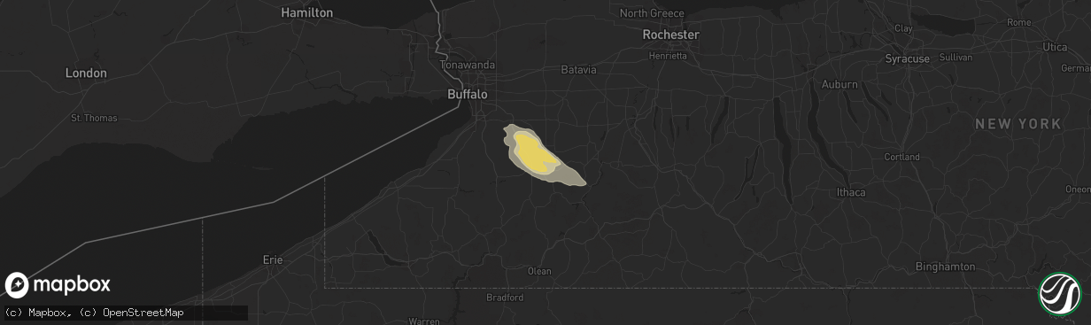 Hail map in Arcade, NY on July 20, 2017