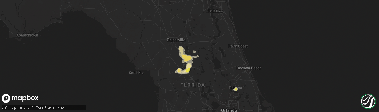 Hail map in Citra, FL on July 20, 2017